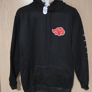 Black Hoodie with Red Cloud Design